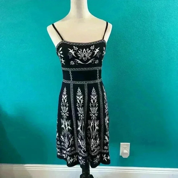 International Concepts Black Beaded & Embroidered Pima Cotton Modal Dress Size S - Picture 1 of 6